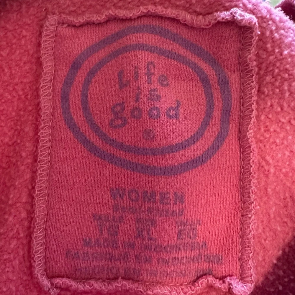 Life is Good Women's Pink Crewneck Sweatshirt - Picture 3 of 11